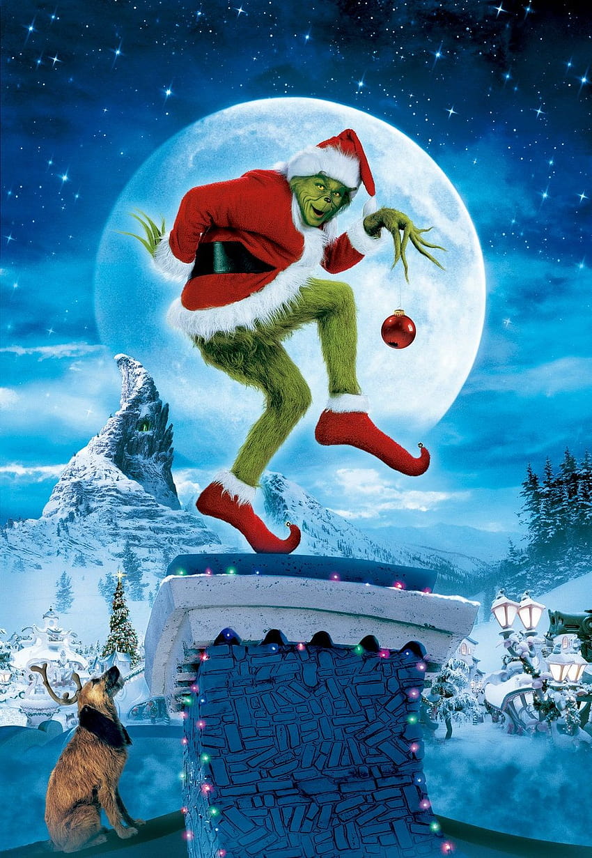 Grinch navideño, caricatura estética navideña. fondo de pantalla del teléfono