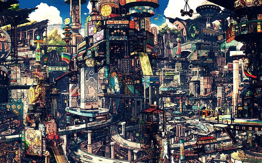 Steampunk Futuristic City, steampunk city HD wallpaper