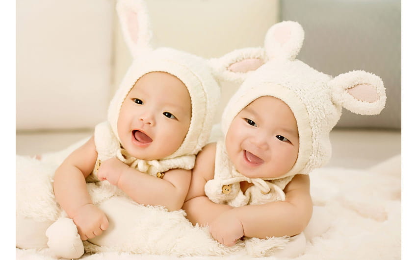 Cute Twin Babies, girl twins HD wallpaper