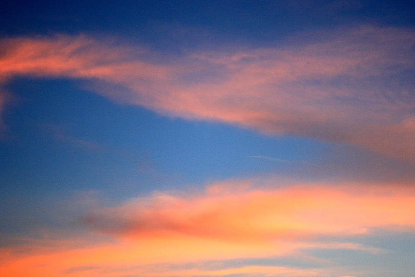 Orange Clouds in Deep Blue Sky HD wallpaper