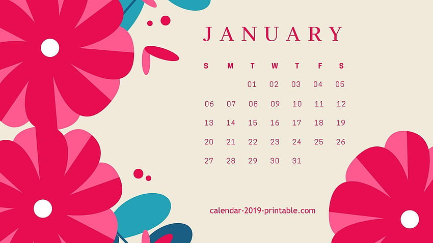 January 2019 flower calendar, january 2019 calendar HD wallpaper | Pxfuel