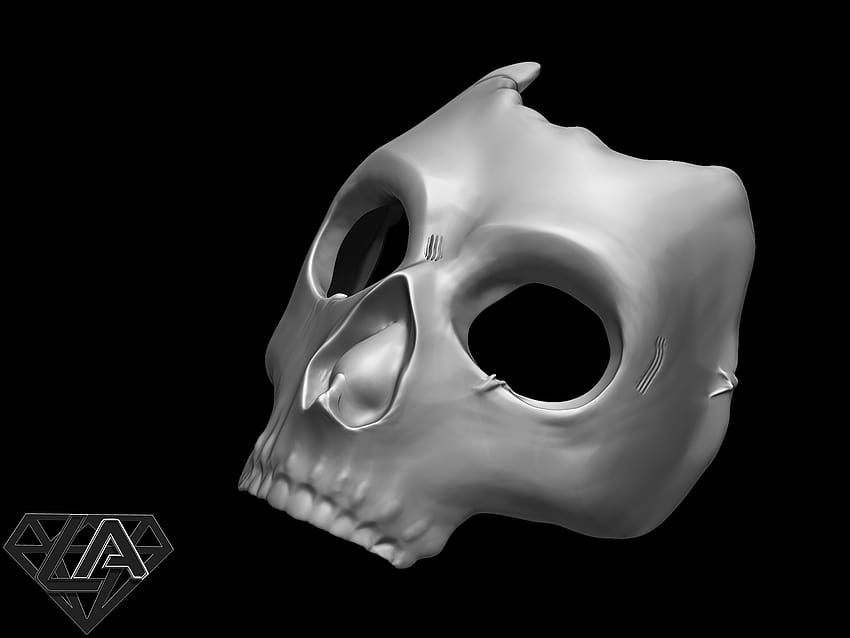 COD MW 2019 Ghost Azrael Mask Print Ready 3D Model HD wallpaper