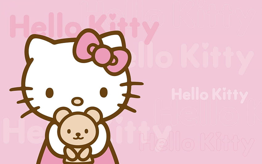 พื้นหลังจอไวด์สกรีนน่ารักของ Hello Kitty คิดถึงคิตตี้ วอลล์เปเปอร์ HD