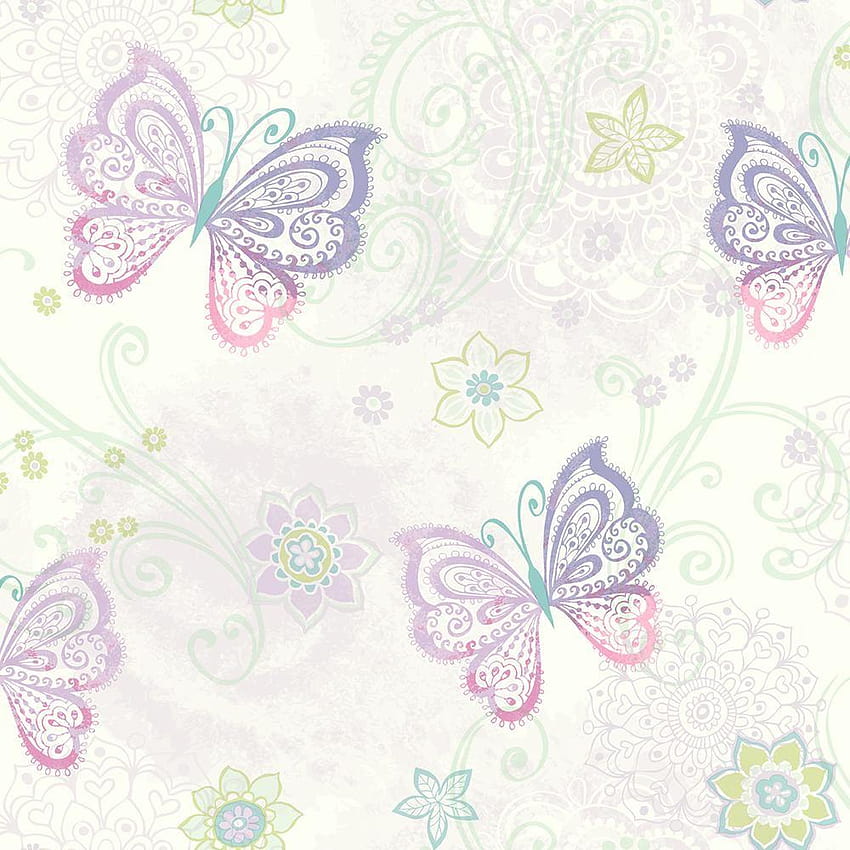 Chesapeake Fantasia Purple Boho Butterflies Scroll HD phone wallpaper