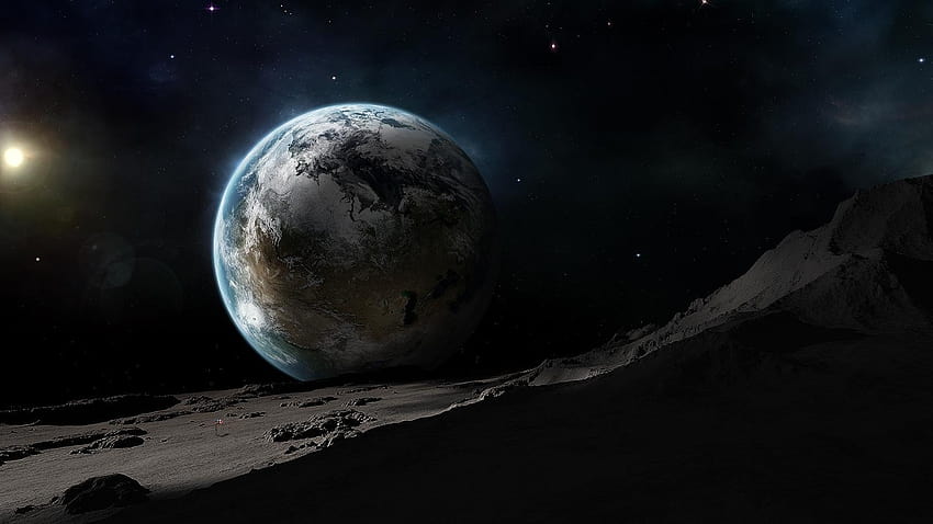 Cg Earth View From The Moon HD wallpaper