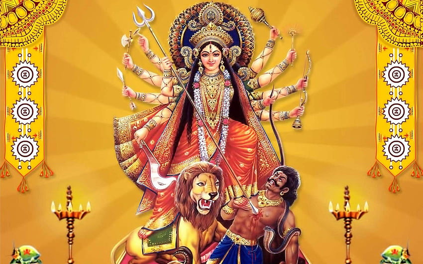 Maa Durga Mata Goddess Devi Lord God, maa durga เต็ม วอลล์เปเปอร์ HD