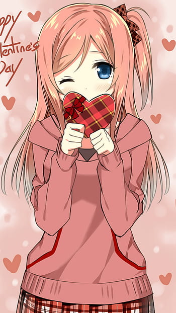 AI generated an anime character with valentine reaction 35537553 PNG