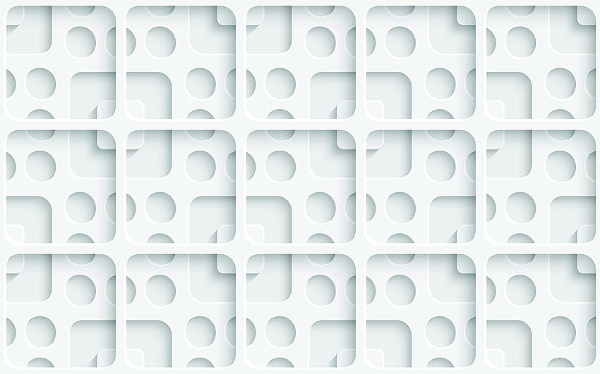 white 3D squares, geometric patterns, squares backgrounds, 3D squares, white abstract background, 3D squares textures, squares textures, backgrounds with squares with resolution 3840x2400. High Quality HD wallpaper