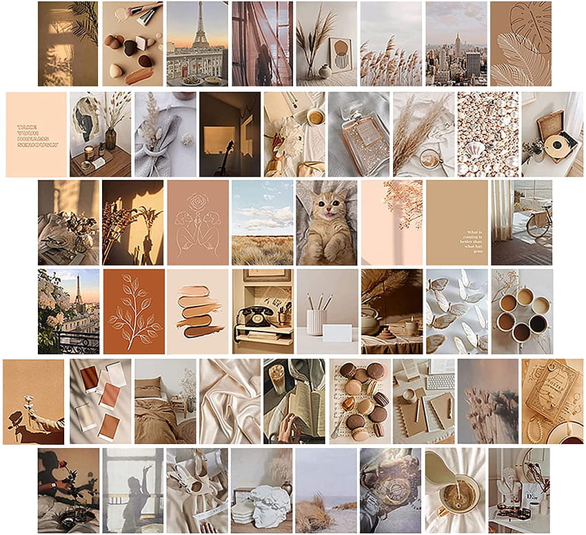 Buy Beige Boho Wall Collage Kit Aesthetic , Cream Decor Boho Aesthetic ,Wall Decor Posters for Girls Bedroom Wall, Dorm Room Collage Kit Wall Decor 4x6 Inches Online in Sri, boho collage HD wallpaper