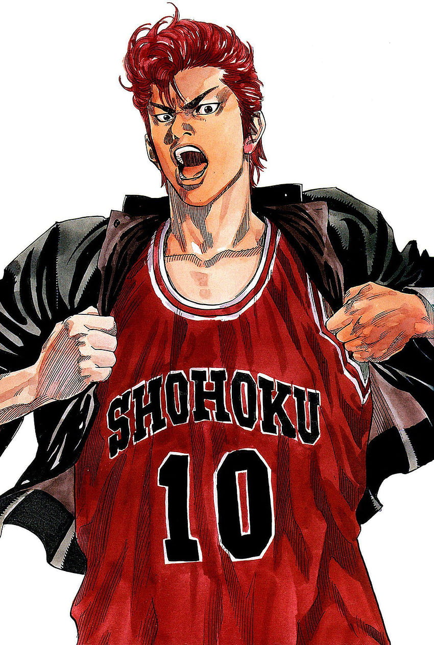Bola basket olahraga Anime Seri Slam Dunk Hanamichi Sakuragi wallpaper ponsel HD
