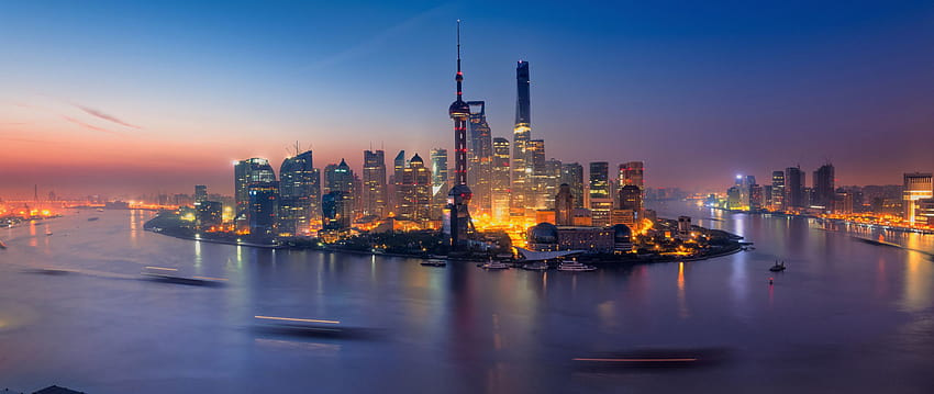 2560x1080 Shanghai China Buildings Light 2560x1080 Resolution, shanghai city china HD wallpaper