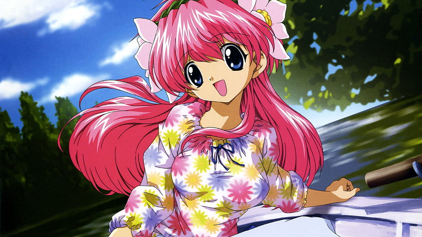 Happy pink hair anime girl, blue eyes 3840x2160 U, happy cartoon girl HD  wallpaper | Pxfuel