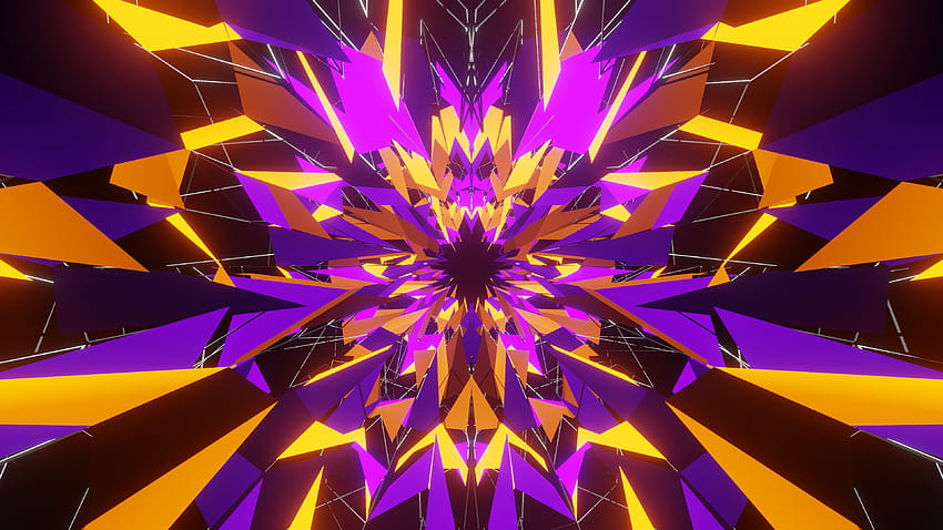 Purple Yellow Pink Geometry Abstract, purple and yellow abstract HD wallpaper