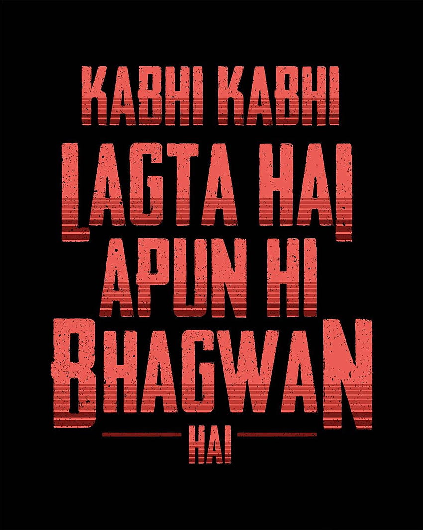 Kup T-shirt Apun Hi Bhagwan z czarnym nadrukiem i rękawem 3/4, bewakoof Tapeta na telefon HD