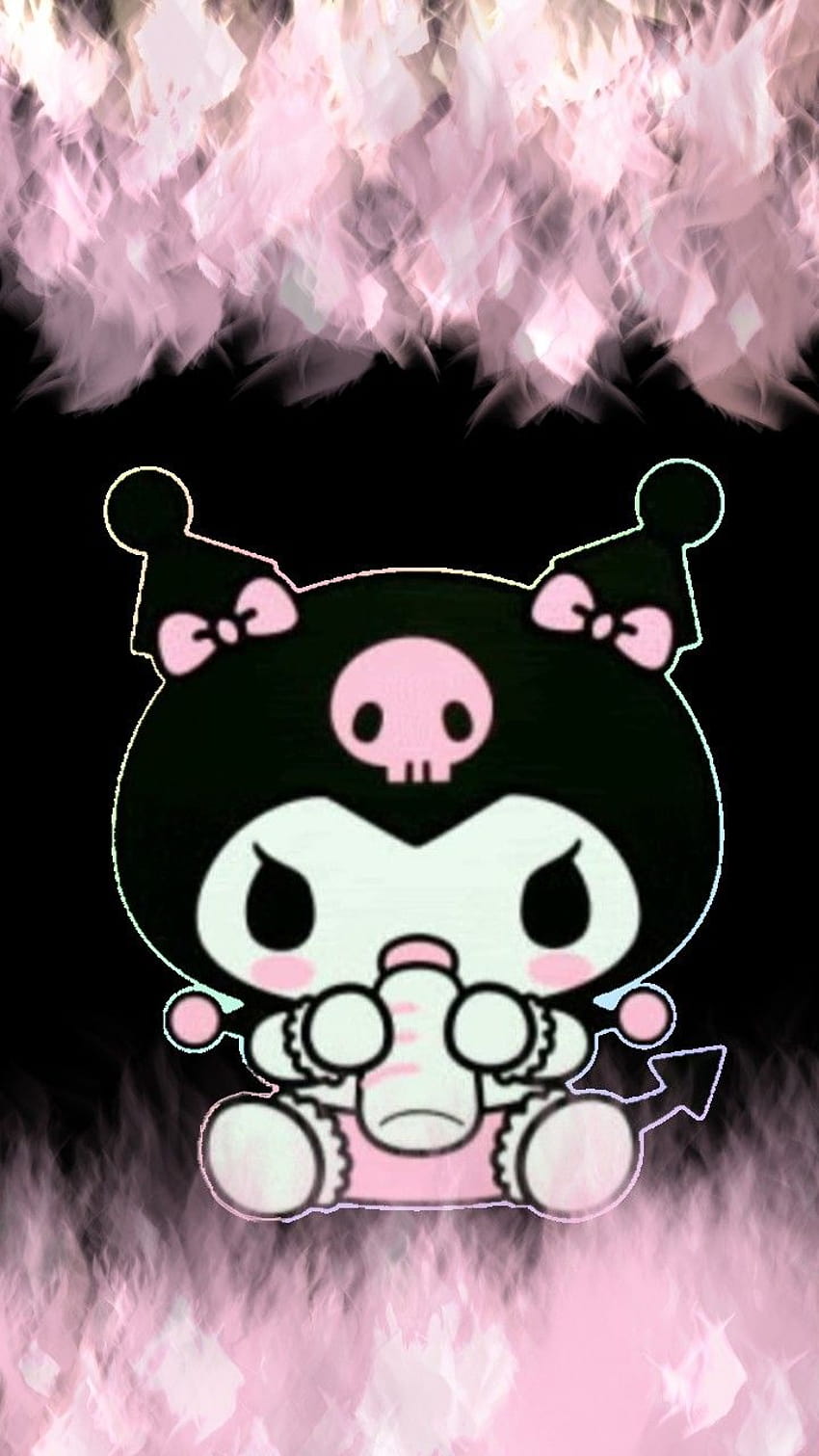 Hello Kitty Kuromi Aesthetic, гръндж готик естетика HD тапет за телефон