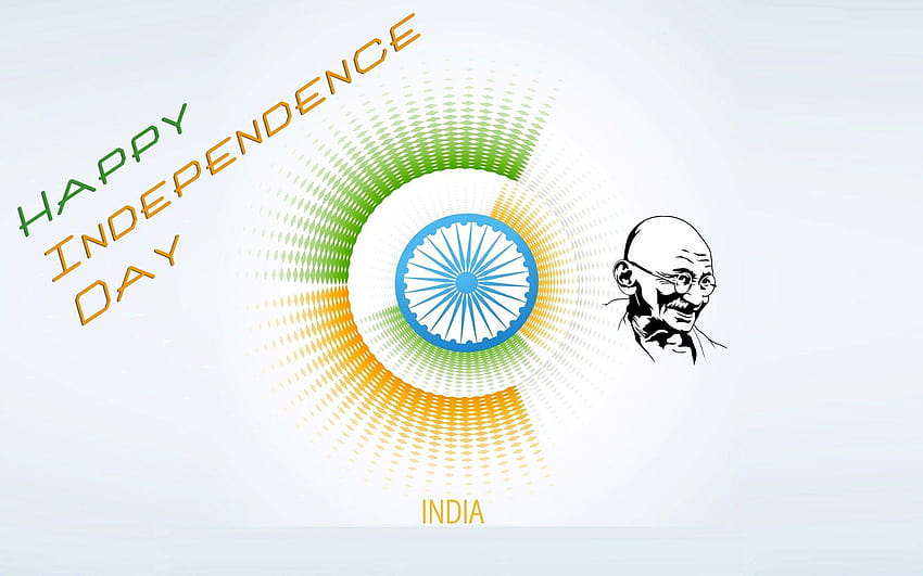Happy Independence Day of India with Gandhiji HD wallpaper