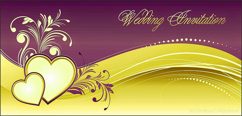 結婚式の招待状の背景デザイン 黄色 高画質の壁紙
