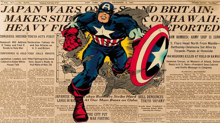 Vintage Capitão América, Capitão América Marvel Comics papel de parede HD