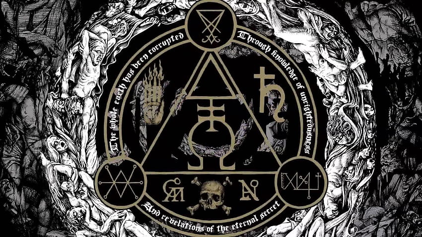Dunkle okkulte, satanische Symbole HD-Hintergrundbild