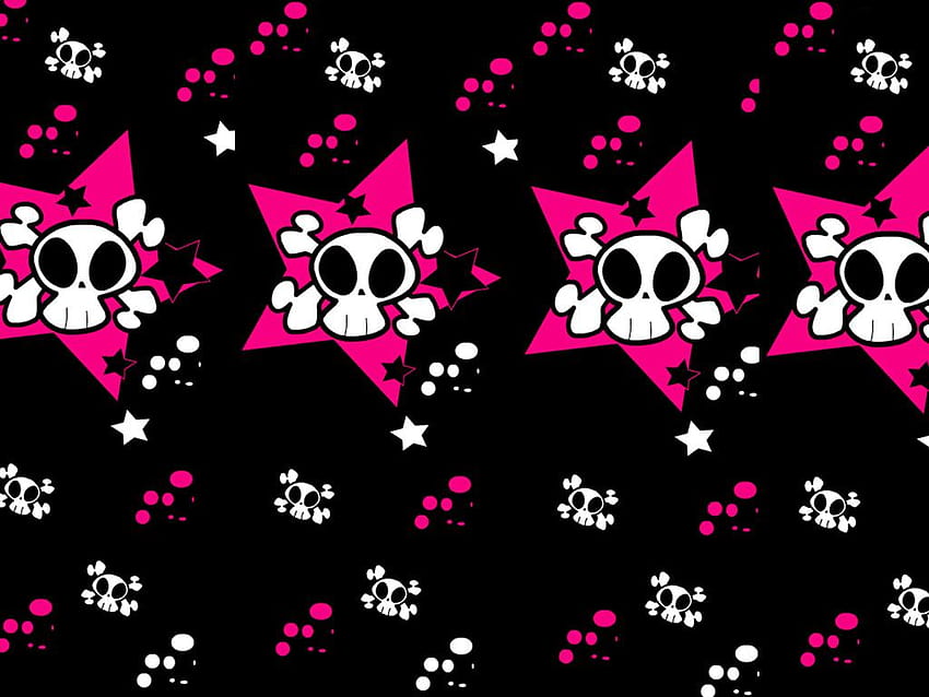 Emo Skull on Dog, pink emo HD wallpaper