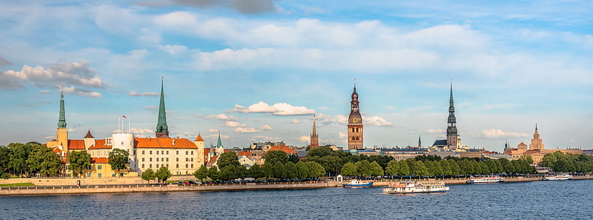 891142 , Riga, Latvia, Rivers, Panorama, Waterfront HD wallpaper
