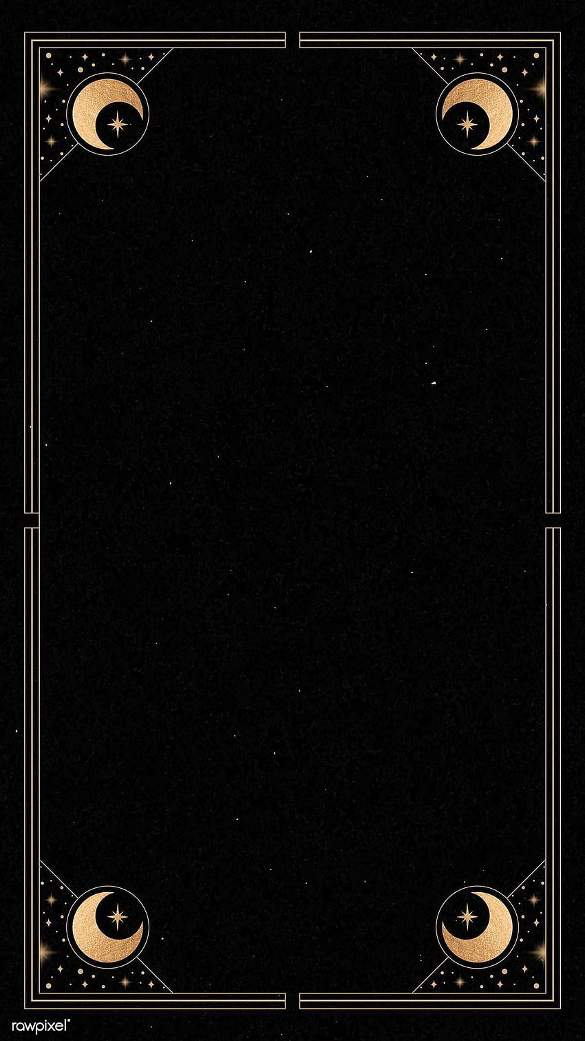premium vector of Mystical gold frame on black backgrounds mobile in 2020, moon phone mystic HD phone wallpaper