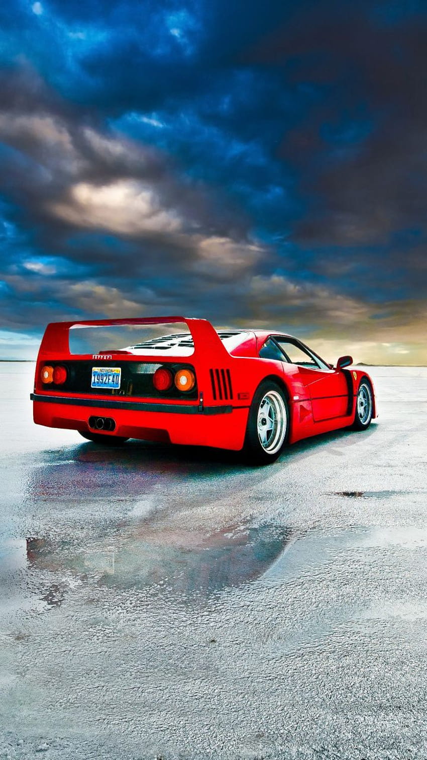 Ferrari F40, arka, klasik otomobil, kapalı, klasik ferrari HD telefon duvar kağıdı