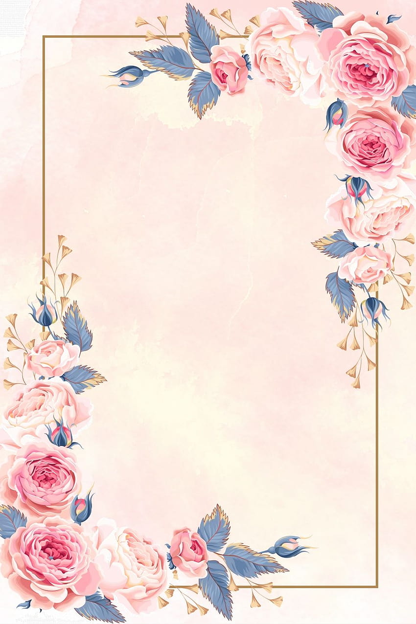 Convite De Casamento Com Aquarela Moldura Floral Backgrounds, wedding poster HD phone wallpaper