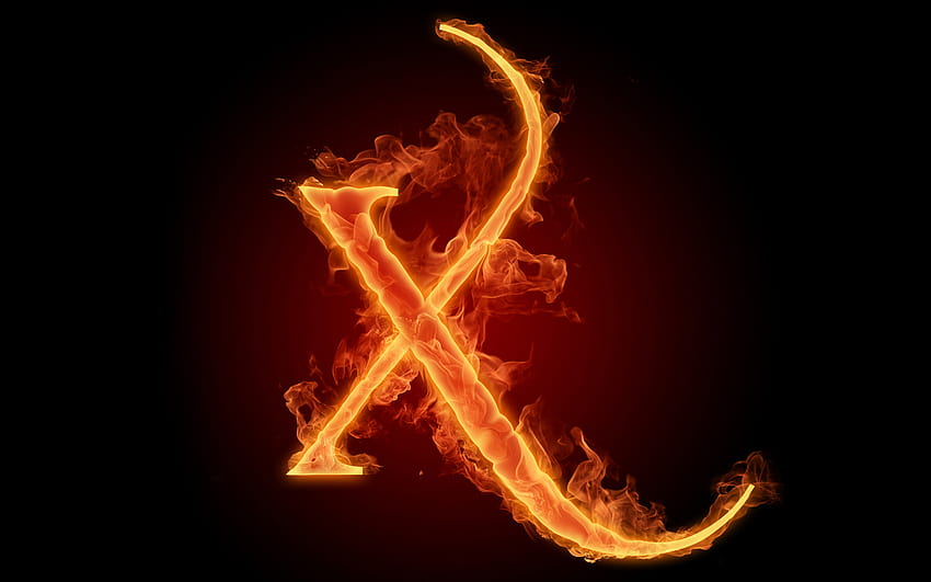 Alfabet bahasa Inggris X yang berapi-api, huruf bahasa Inggris Wallpaper HD