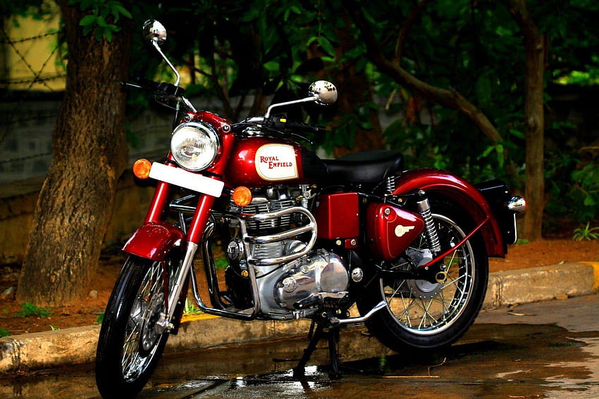 Bullet 350, royal enfield classic 350 red color graphy HD wallpaper