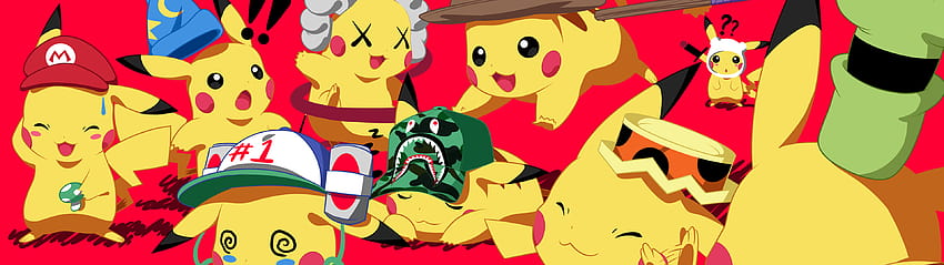 3840x1080] Pikachu Halloween Party, 3840x1080 halloween HD wallpaper