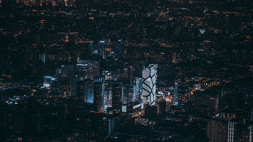 베이징, 중국, 밤의 도시, 위에서 본, 고층 빌딩 베이징, 중국, 밤의 도시, 도시 중국 HD 월페이퍼