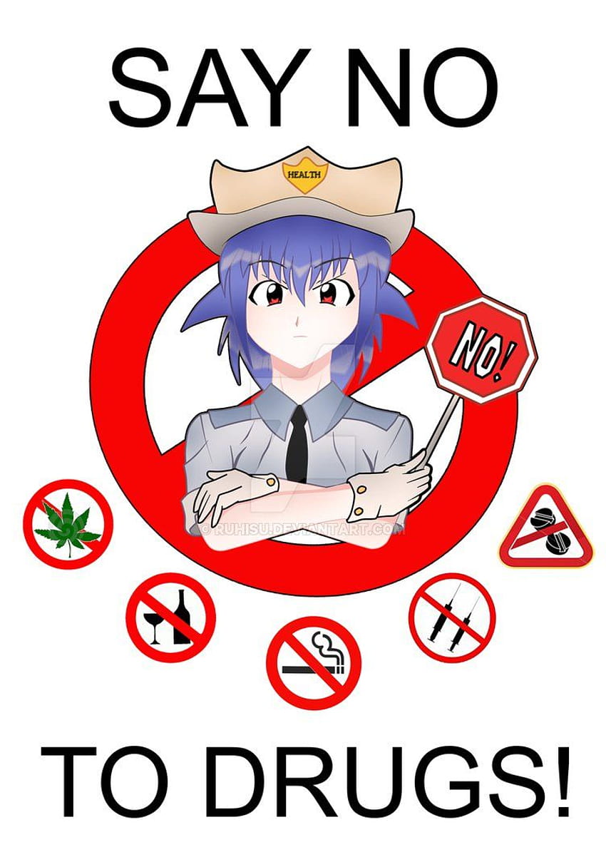 No Drugs, drug addicted anime HD phone wallpaper