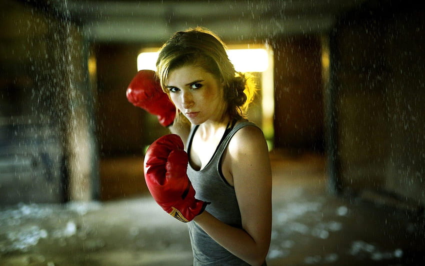 Sport junge Frau Boxen Ärmelloses Shirt 2048x1281, Frauenboxer HD-Hintergrundbild