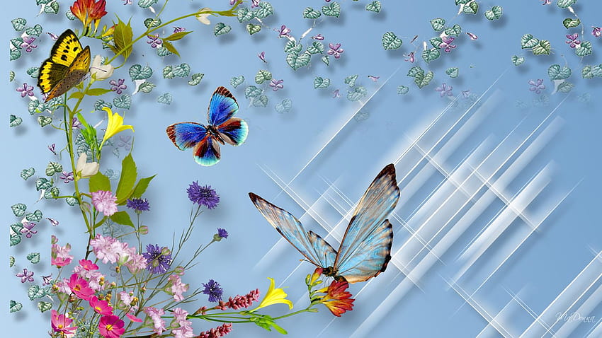 Teal Butterfly Group, jenis kupu-kupu Wallpaper HD