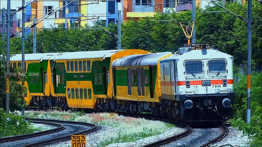 Treno a due piani della ferrovia indiana Sfondo HD