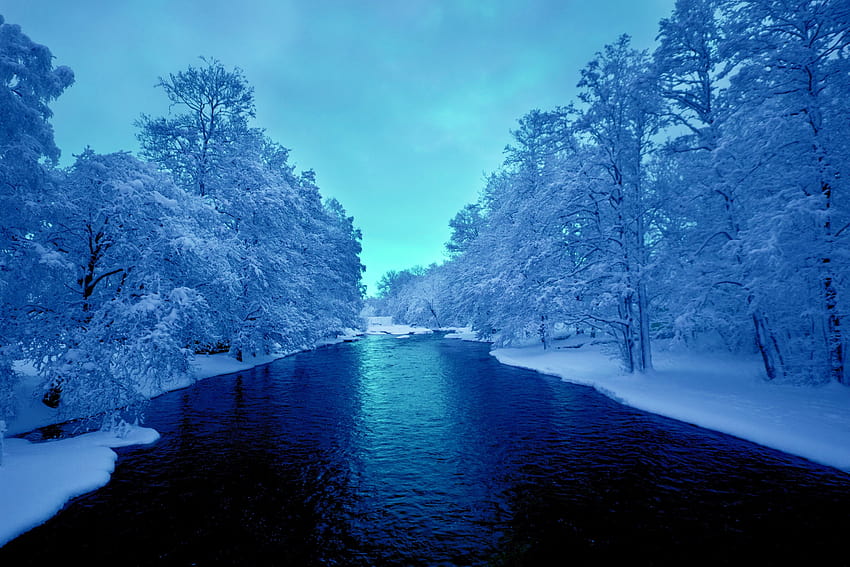 river nexus, winter river HD wallpaper