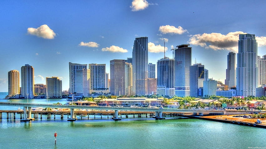 Skyline von Miami, Miami Downtown Florida Stadt HD-Hintergrundbild