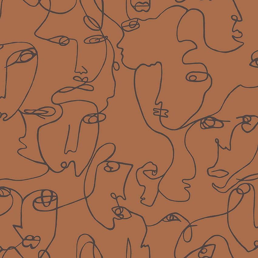 Abstract Faces Burnt Orange HD phone wallpaper