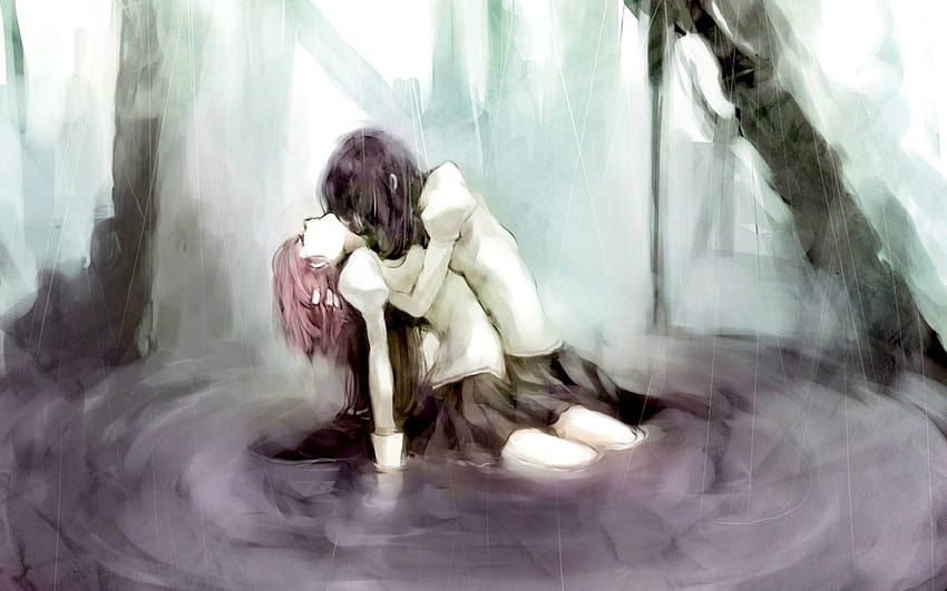Sad Love Hug, anime sad couple HD wallpaper | Pxfuel