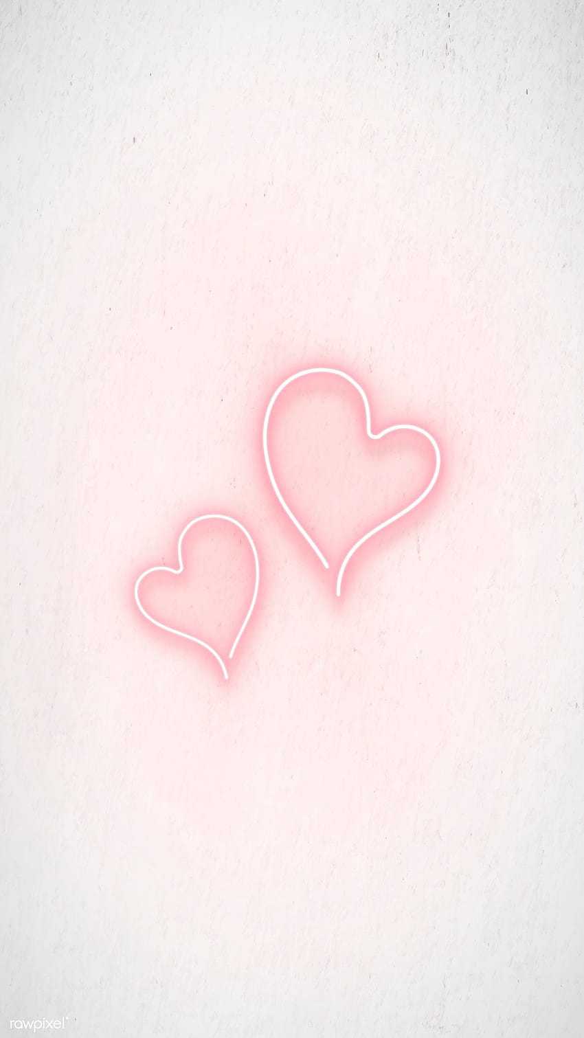 Pink neon double hearts vector ...pinterest.au, pink aesthetic ...