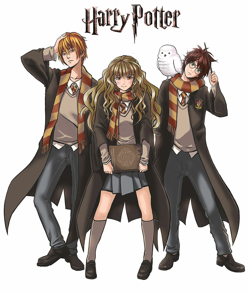 Anime Fanart Harry Potter, disegno del fumetto del cast di Harry Potter Sfondo del telefono HD
