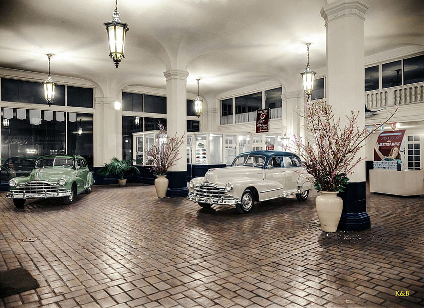 Pontiac Showroom, 1948, car showroom HD wallpaper