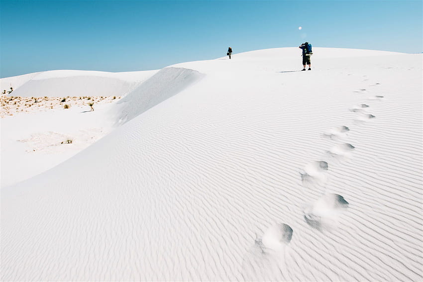 Nie przegap tych wspaniałych miejsc na świeżym powietrzu w USA, białych piaskach w Nowym Meksyku Tapeta HD