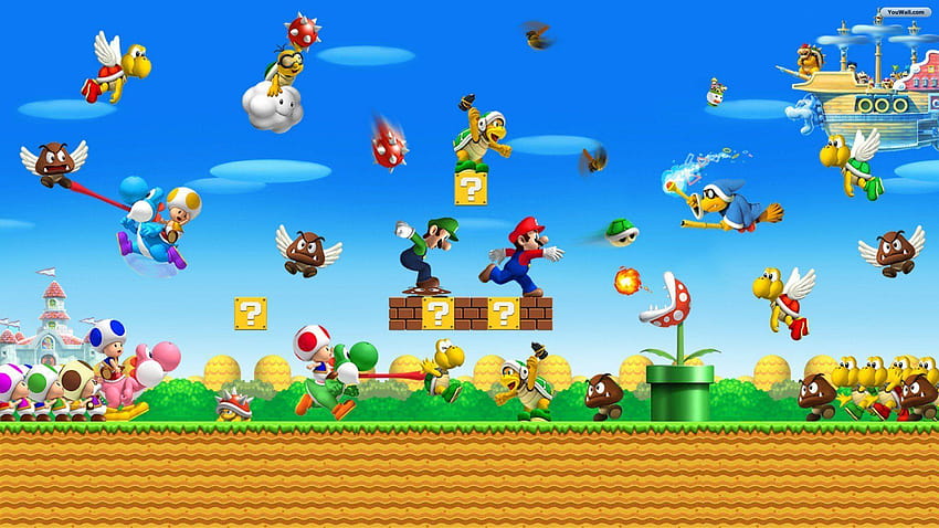 Wii dan Backgrounds Super Mario Bros baru, koopalings Wallpaper HD