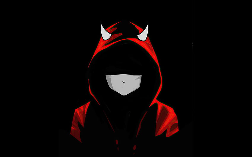 1280 x 800 Devil Boy Minimal Mask, planos de fundo e sorriso demoníaco papel de parede HD