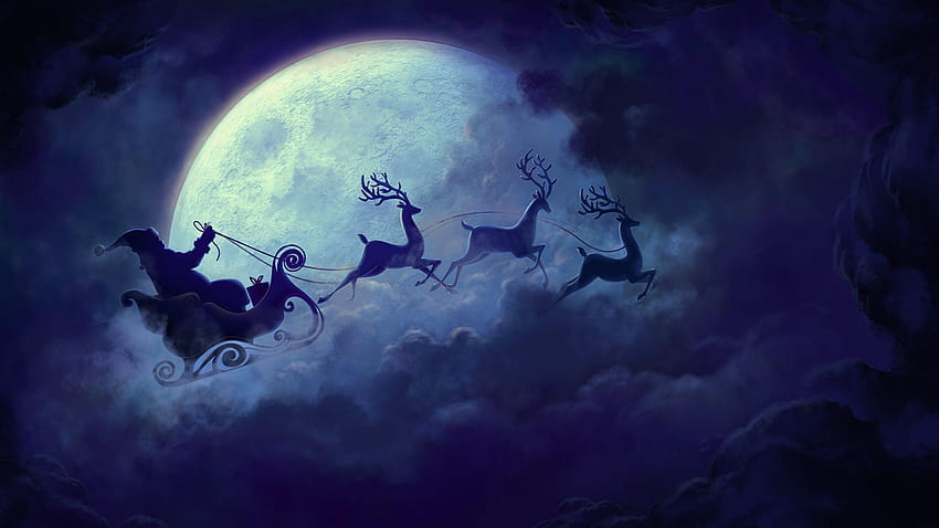 New year sleigh Santa Claus Holidays 2560x1440, christmas sled HD wallpaper