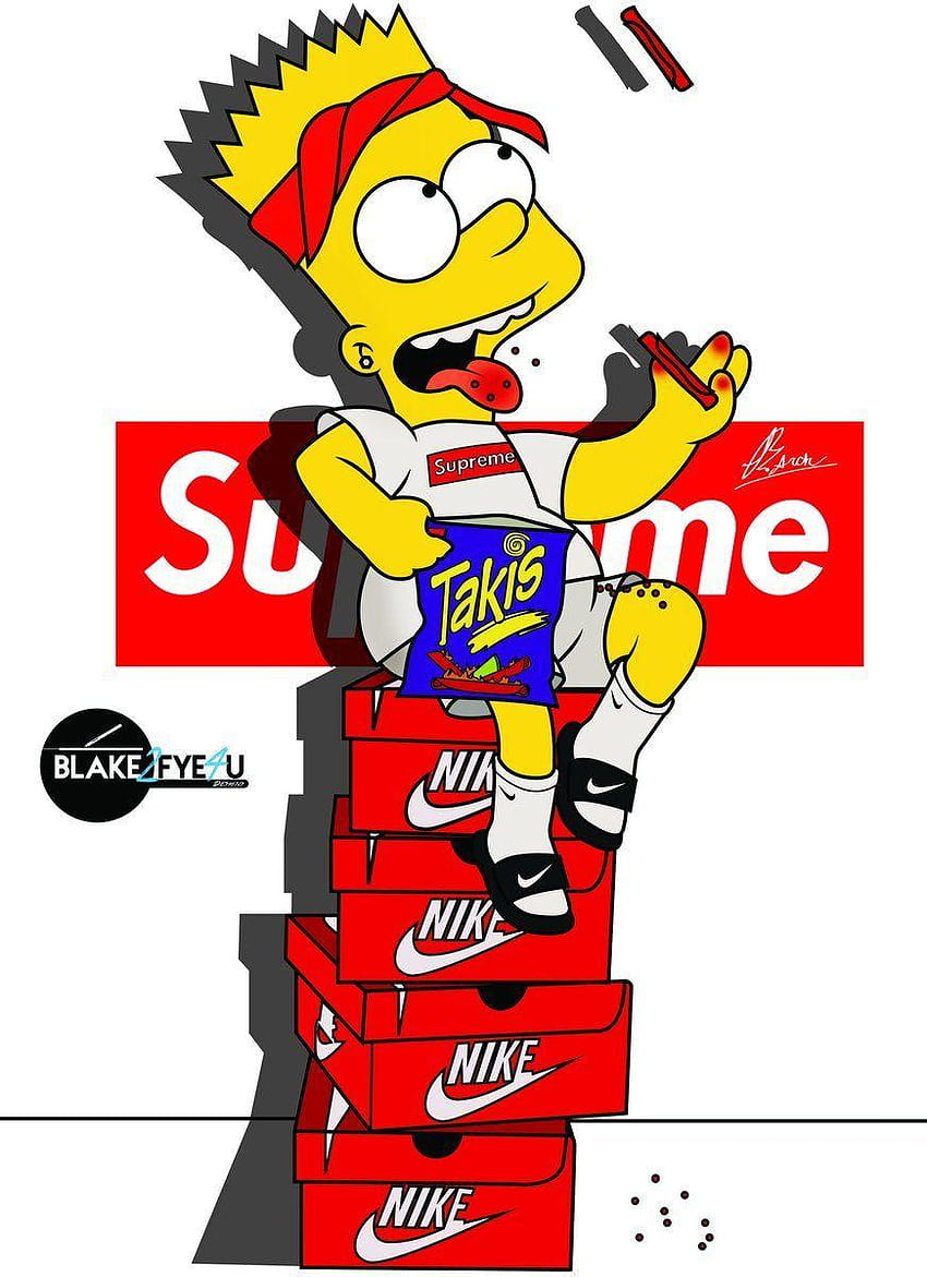 Dope Bart Simpson Supreme, Supreme Simpsons iPhone HD-Handy-Hintergrundbild