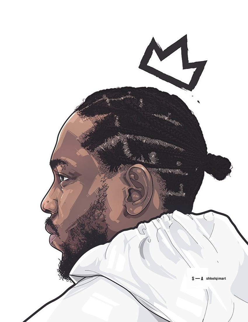 Disegno del fumetto Kendrick Lamar, cartone animato di Kendrick Lamar Sfondo del telefono HD