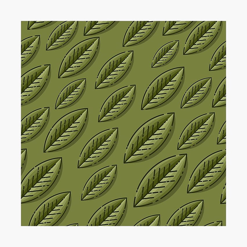 Seamless pattern leaf on dark green background. Template for , site background, print design, cards, menu design, invitation. Summer and autumn theme., summer print HD phone wallpaper